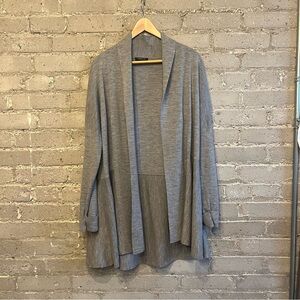 Lafayette 148 New York Wool Gray Longline Cardigan